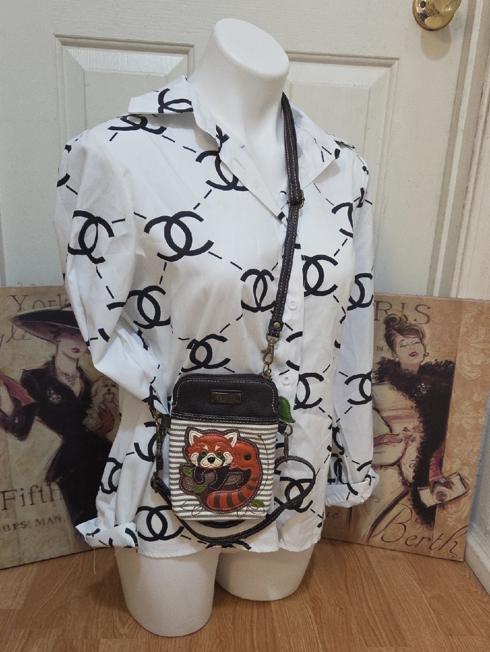 Chala Red Panda Brown Stripe Crossbody